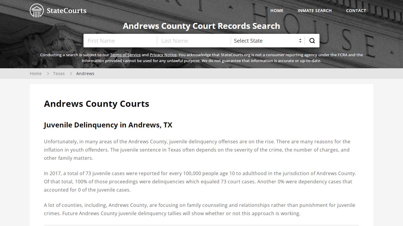 Andrews County, TX Courts - Records & Cases - StateCourts