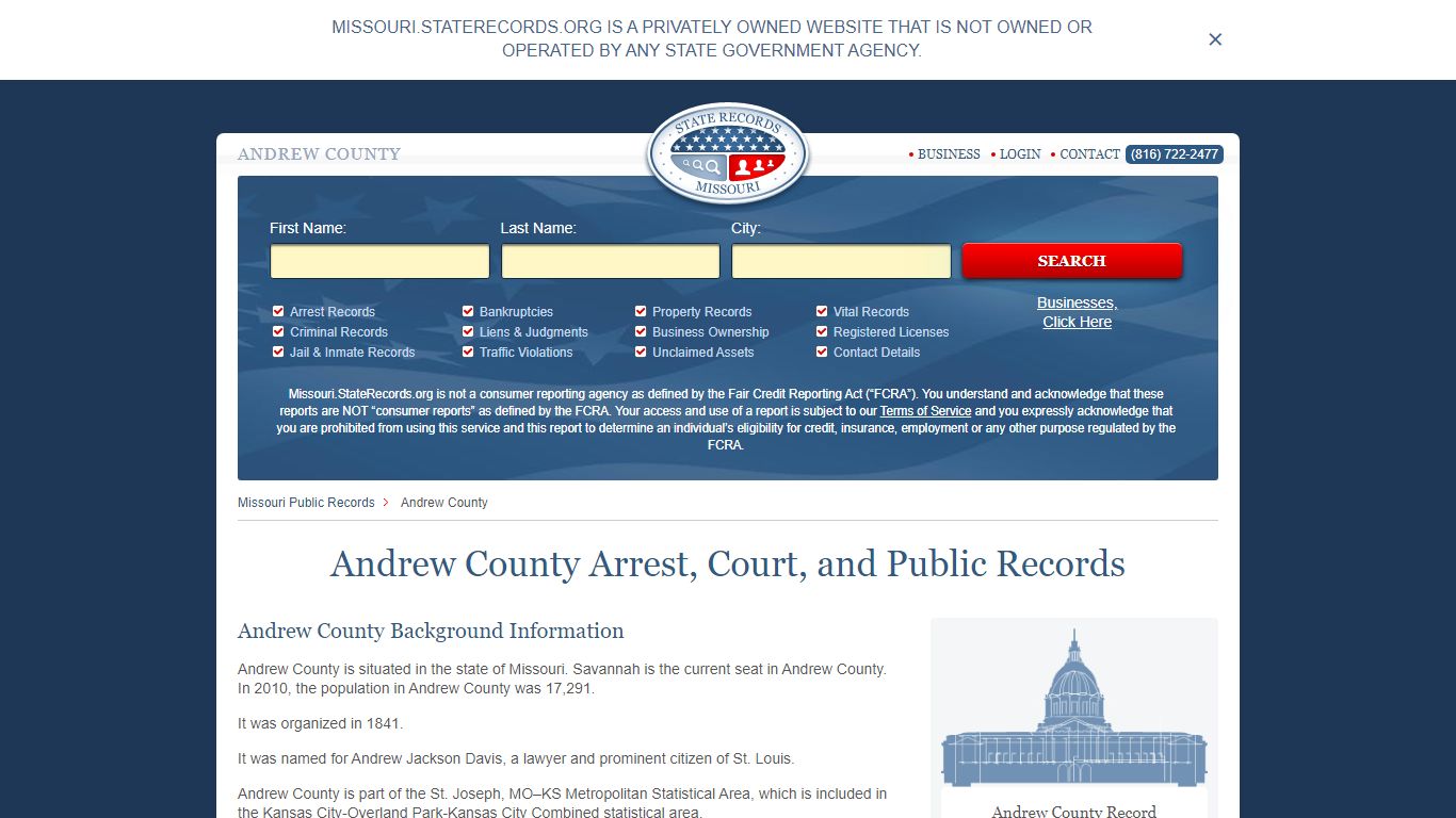 Andrew County Arrest, Court, and Public Records