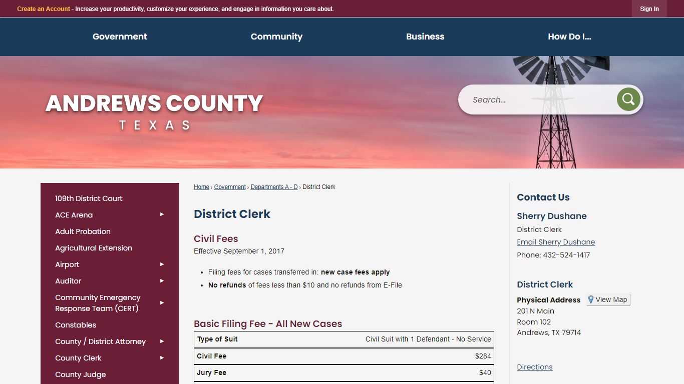 District Clerk | Andrews County, TX